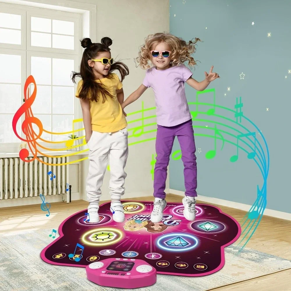 Electronic Dance Mat Toy w/ Music & Lights for Girls Ages 3–12 Interactive Pad‎
